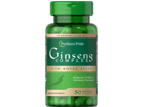Ginseng Complex with Royal Jelly 1000мг Puritan's Pride (50 капсул)