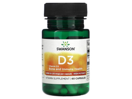 Vitamin D3 1000 IU Swanson (60 капсул)