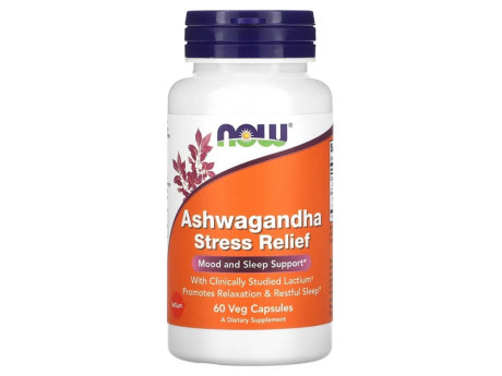 ASHWAGANDHA STRESS RELIEF Now Foods (60 вег капсул)