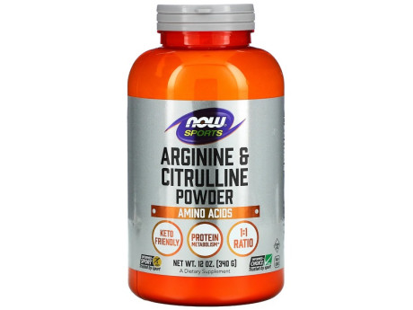 ARGININE & CITRULLINE POWDER&nbsp;12 OZ NOW foods (340 грамм)