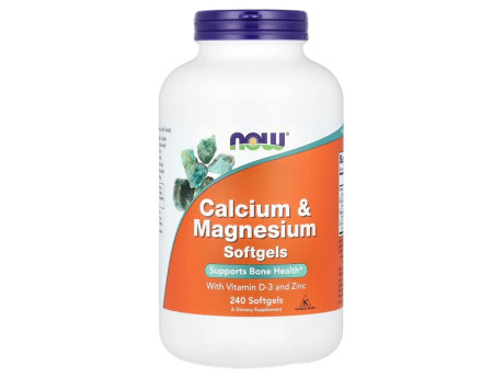 Calcium Magnesium + Vit D Now Foods (240 капсул)