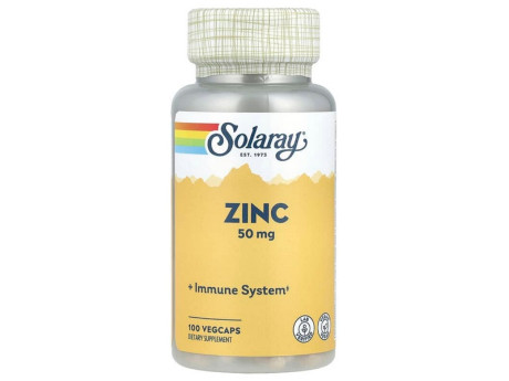 Zinc 50мг Solaray (100 вег капсул)