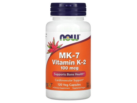 MK-7 Vitamin K-2 100мкг NOW (120 вег капсул)