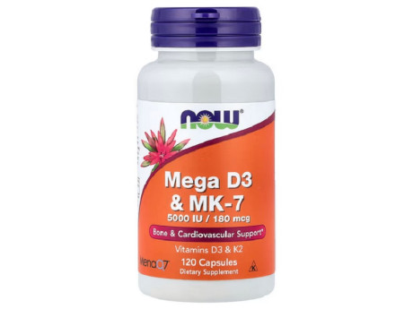 Mega D-3 & MK-7 NOW foods (120 капсул)