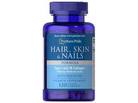 Hair Skin Nails Formula с Коллагеном 1 и 3 типа (120 капсул)