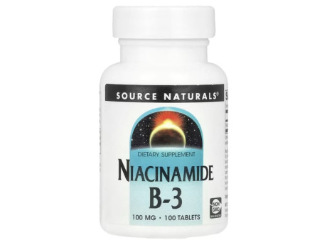 Niacinamide B-3,100мг Source Naturals (100 вег капсул)