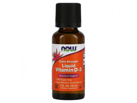 Vitamin D3 (Extra Strength) 1000 IU NOW Foods (30 мл)
