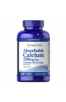 Absorbable Calcium 1200 мг+Vitamin D-3 1000 IU Puritan's Pride (100 капсул)