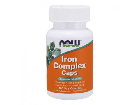 Iron Complex Caps Glycinate NOW (100 вег капсул)