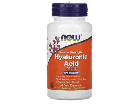 Hyaluronic Acid 100 мг 2x Plus NOW (60 вег капсул)