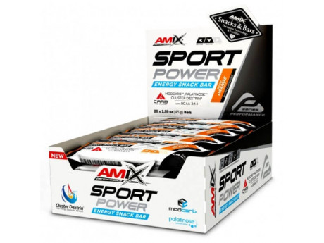 Sport Power Energy Snack Bar with Caffeine Amix (20 штук по 45 грамів)