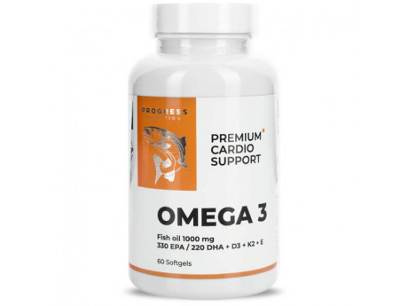 Omega Premium Fish Oil 1000 мг Progress Nutrition (60 капсул)